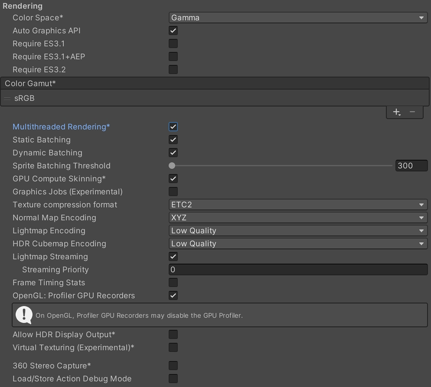 Rendering Settings for OpenHarmony