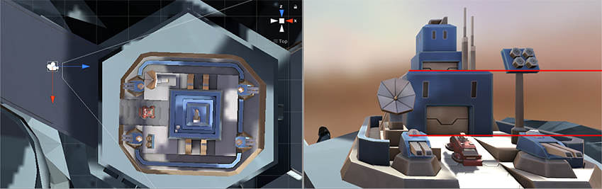 Shifting the lens horizontally reframes the image, but keeps the horizontal lines straight.