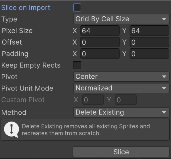 The Slice Tool properties with the Type property set to Grid By Cell Size.
