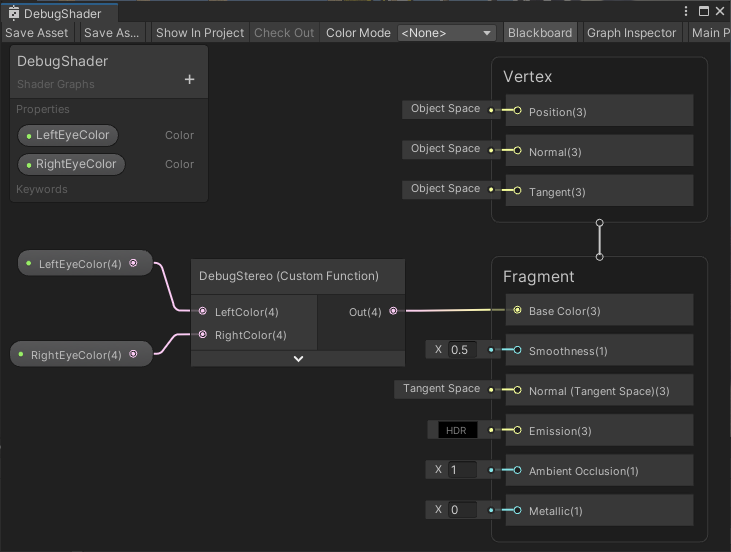 A custom function node in ShaderGraph.