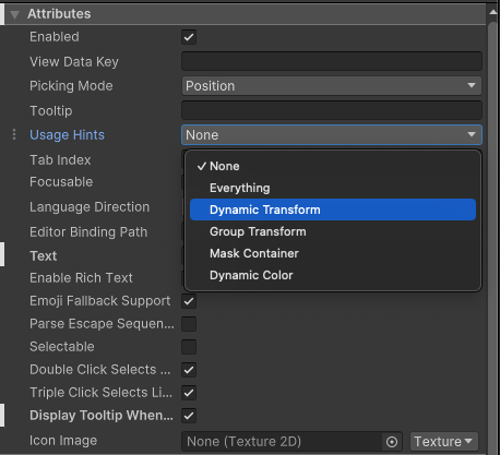 Usage hints are available for each visual element.