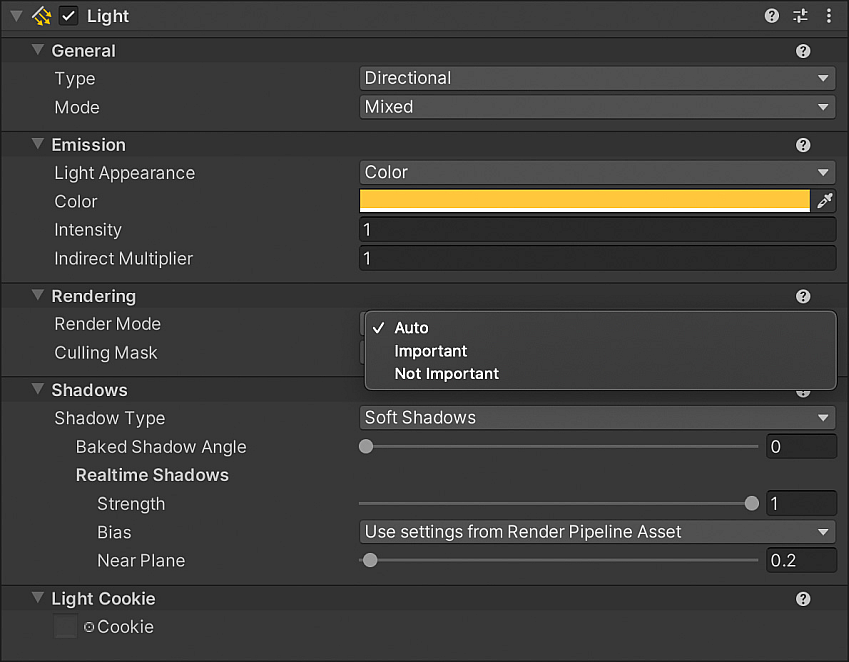 Light component in URP.