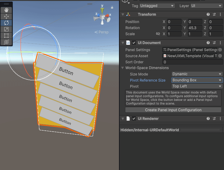 An example showing the difference between Bounding Box and Layout Pivot reference sizes