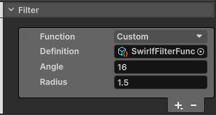 Apply swirl filter in UI Builder
